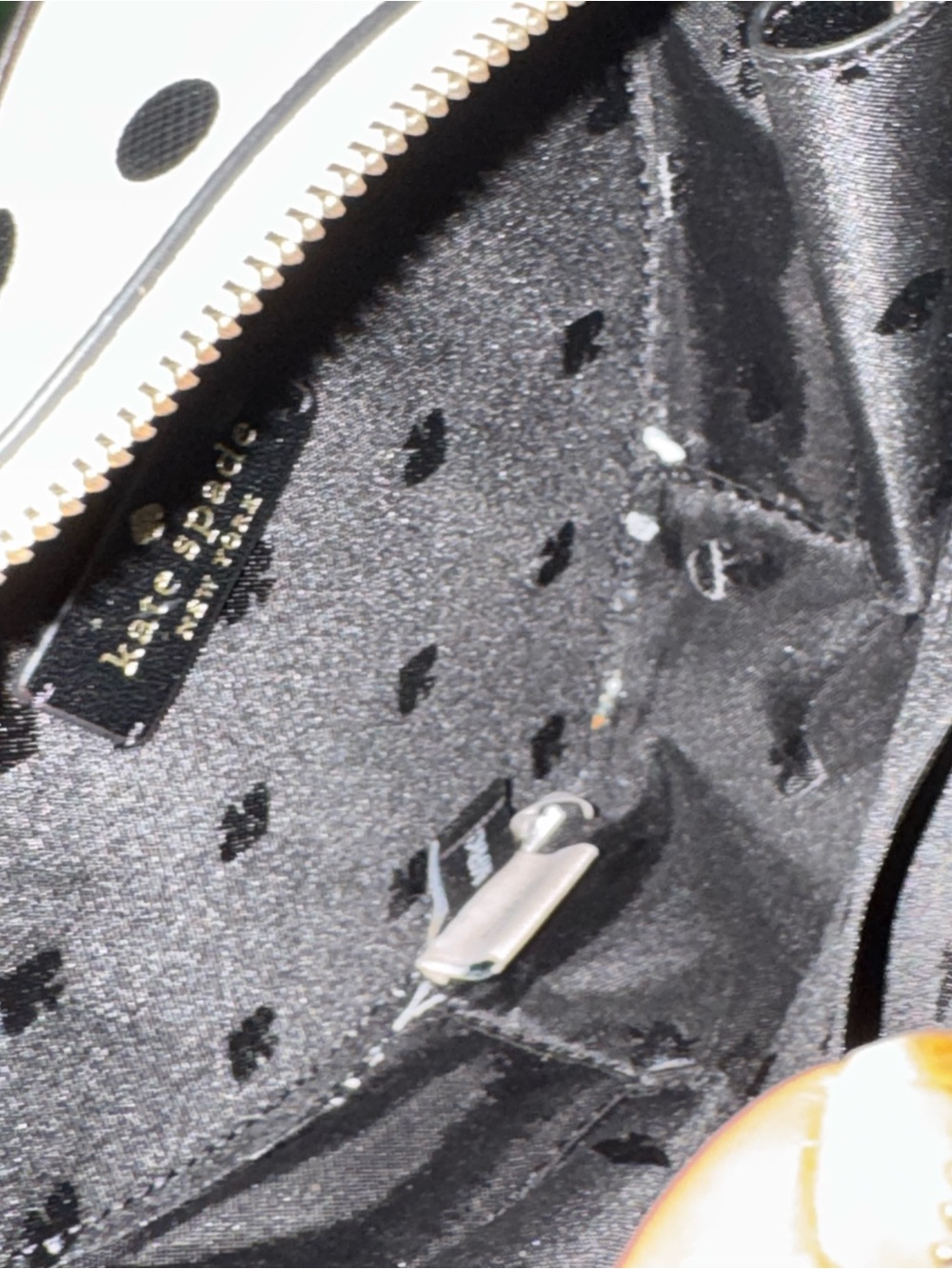 kate spade White and Black Polka Dot Heart Crossbody Bag - Picture 9 of 9